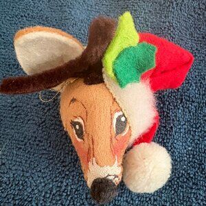 Vintage Reindeer Head- No Box Annalee Christmas Ornamnets, 1981